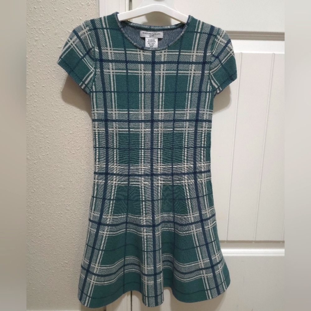 Sincerely Jules Green and White Pleated A-Line Dress